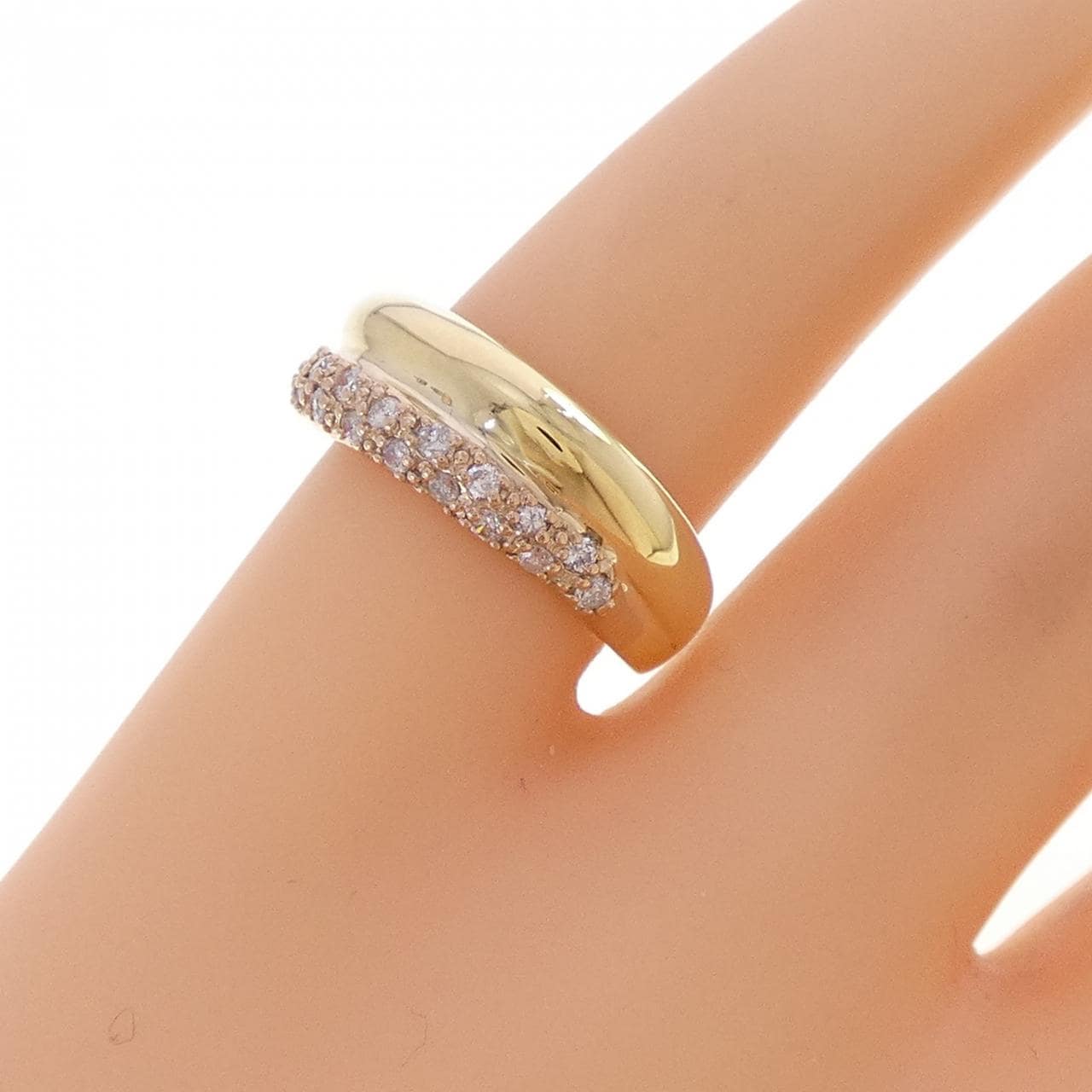 K18YG/K18PG ダイヤモンド ピンキーリング 0.20CT