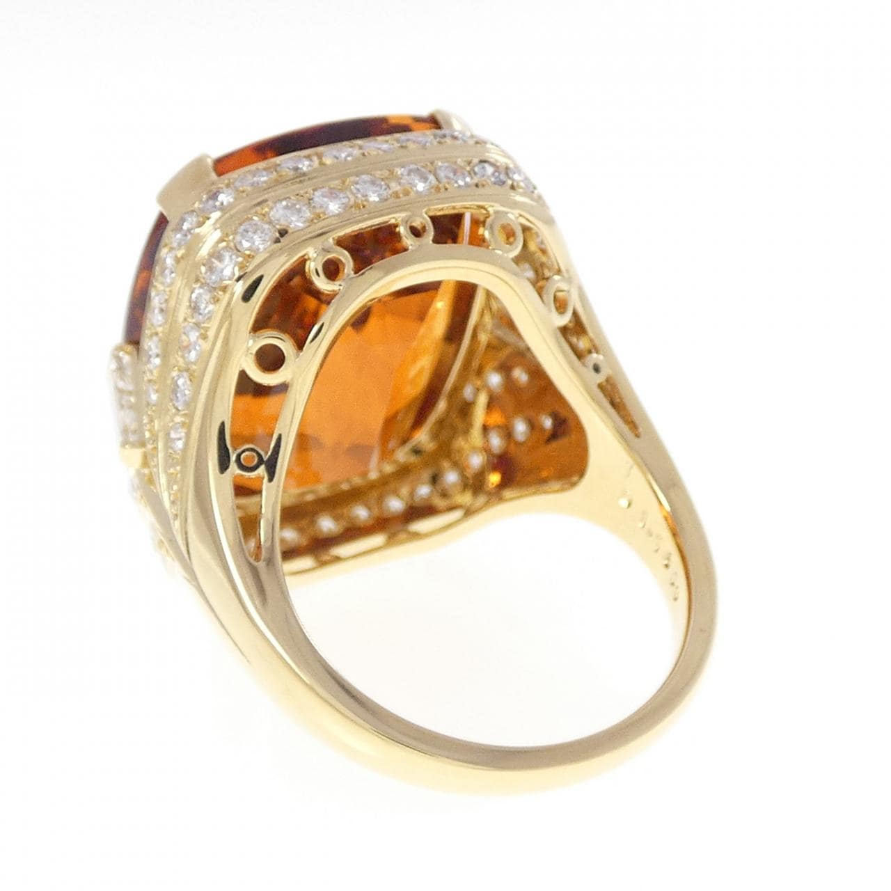 K18YG シトリン リング 23.48CT