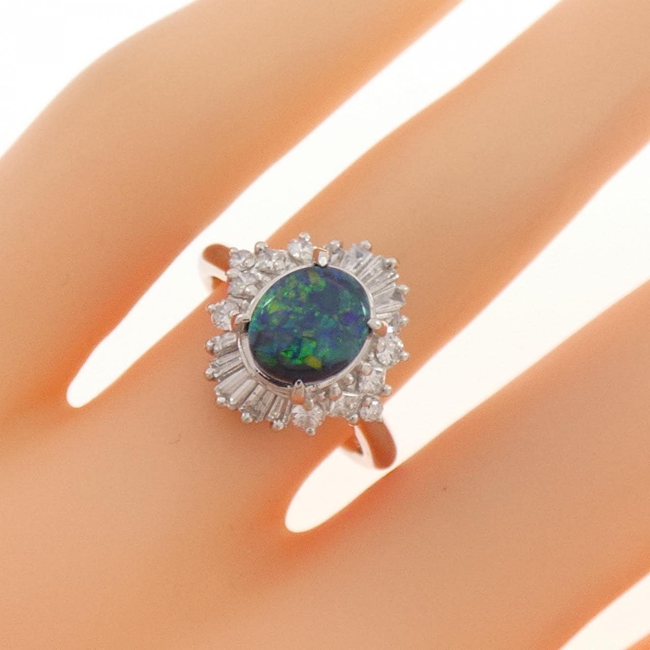 PT900 ブラックオパール リング 1.107CT