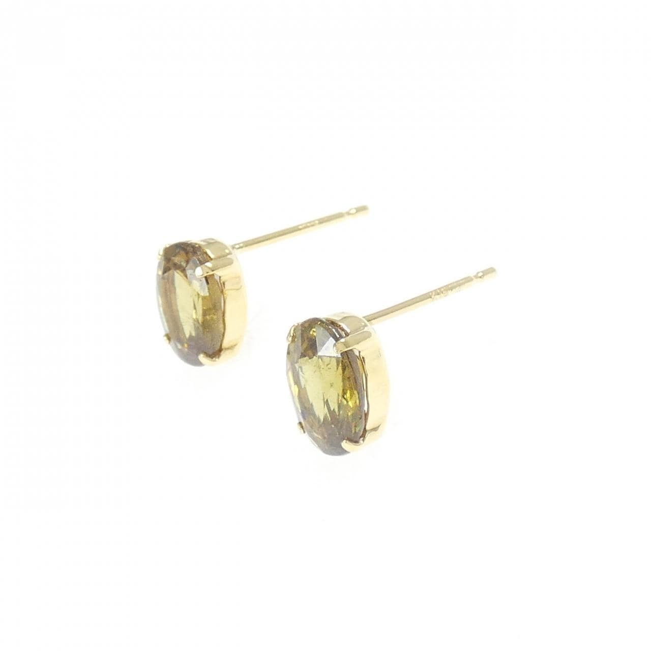 K18YG Garnet Earrings 1.80CT