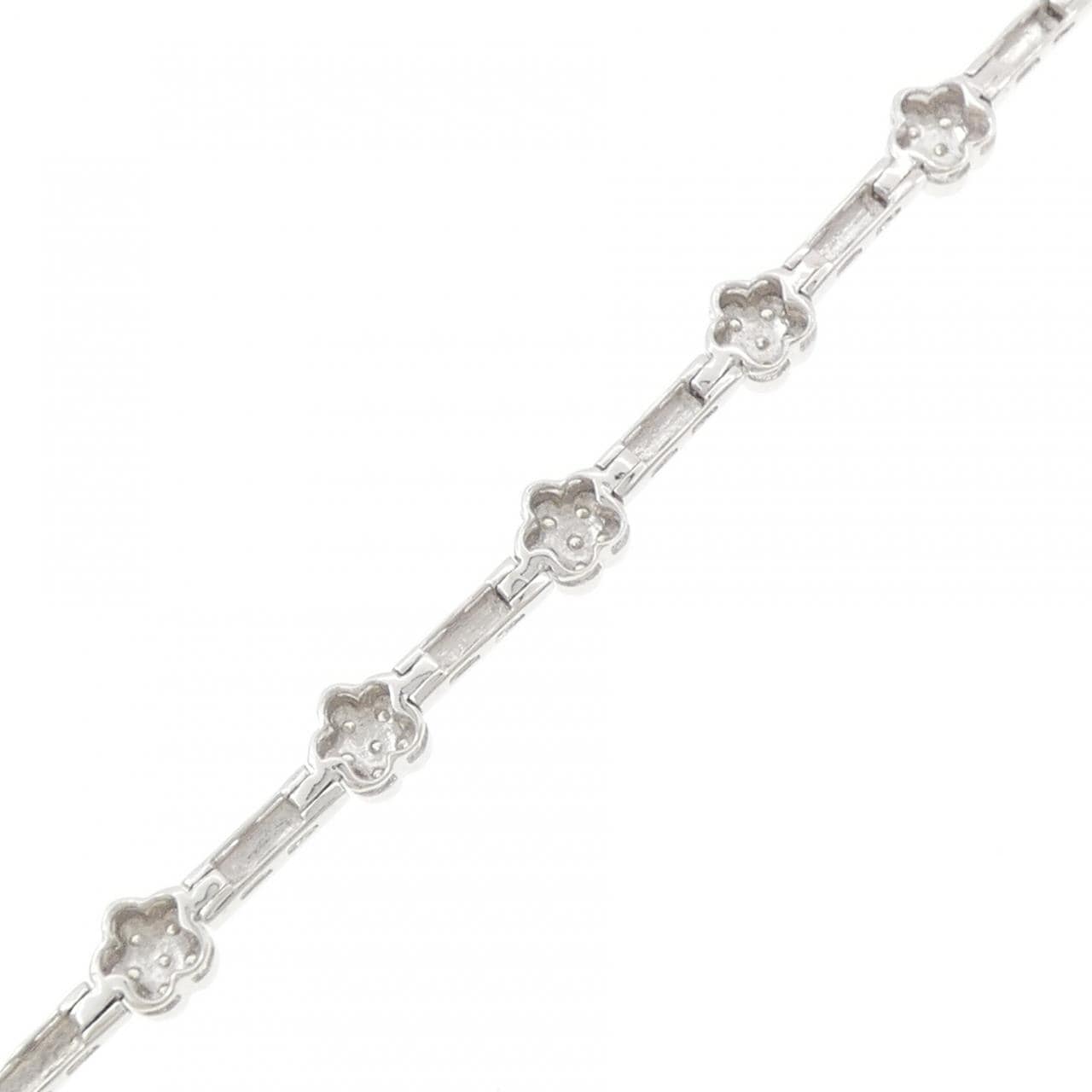 750WG フラワー ダイヤモンド ブレスレット 0.52CT
