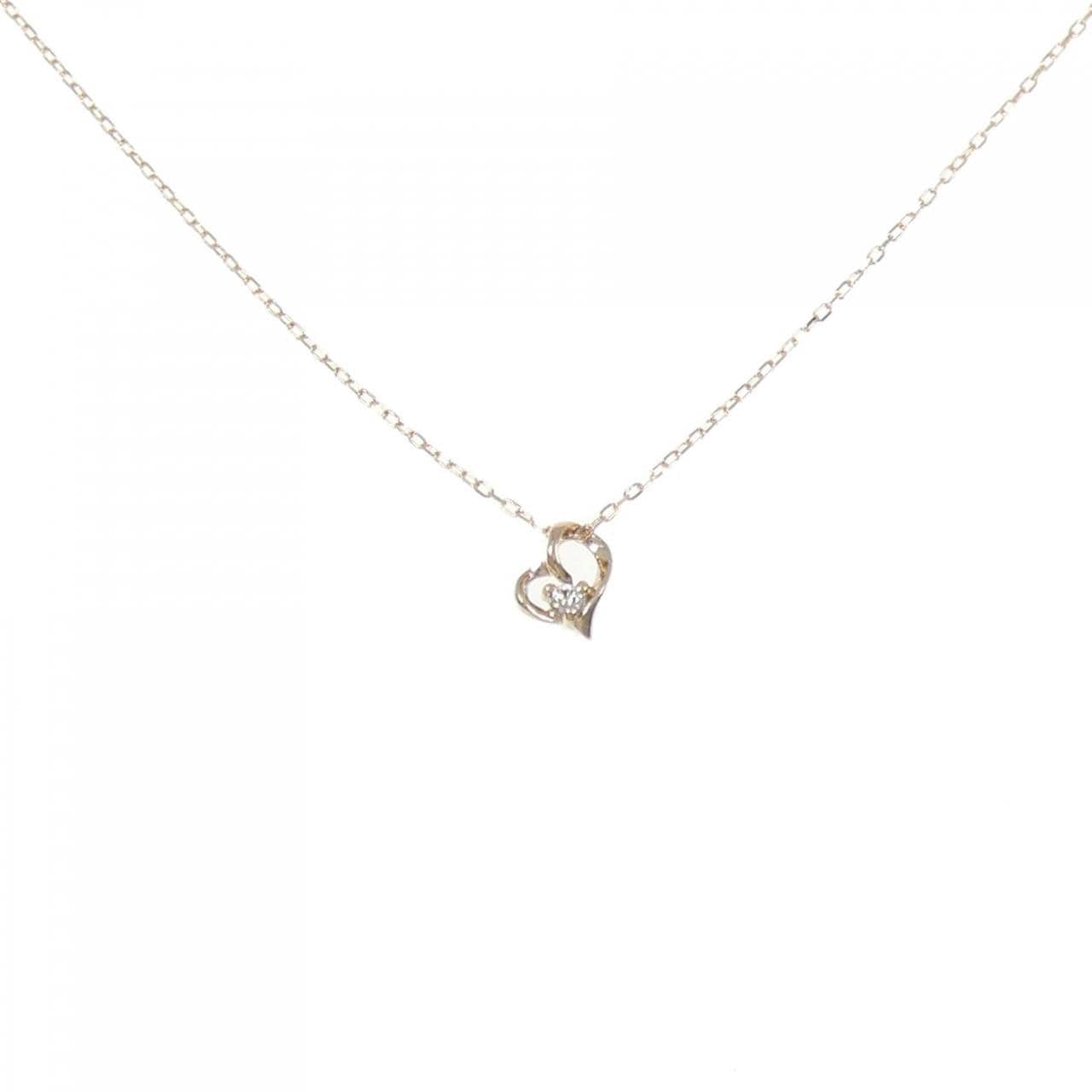 K18PG ハート ダイヤモンド ネックレス 0.02CT