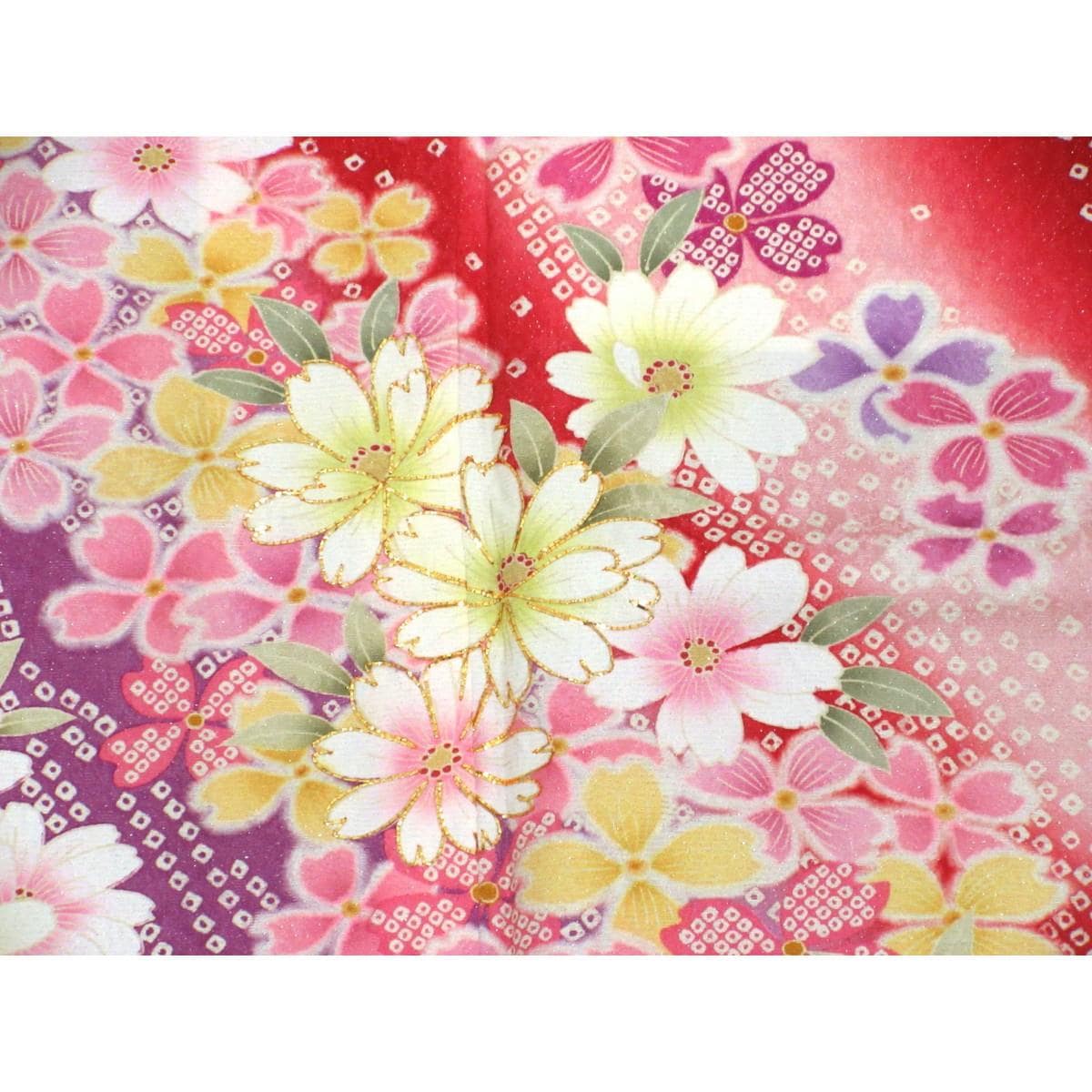 振袖　銀通しボカシ染　友禅加工刺繍入り