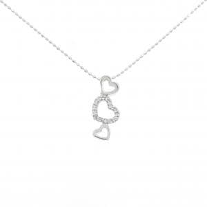 K10WG ハート ダイヤモンド ネックレス 0.08CT