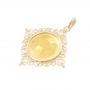 K18YG(枠) コイン ペンダント