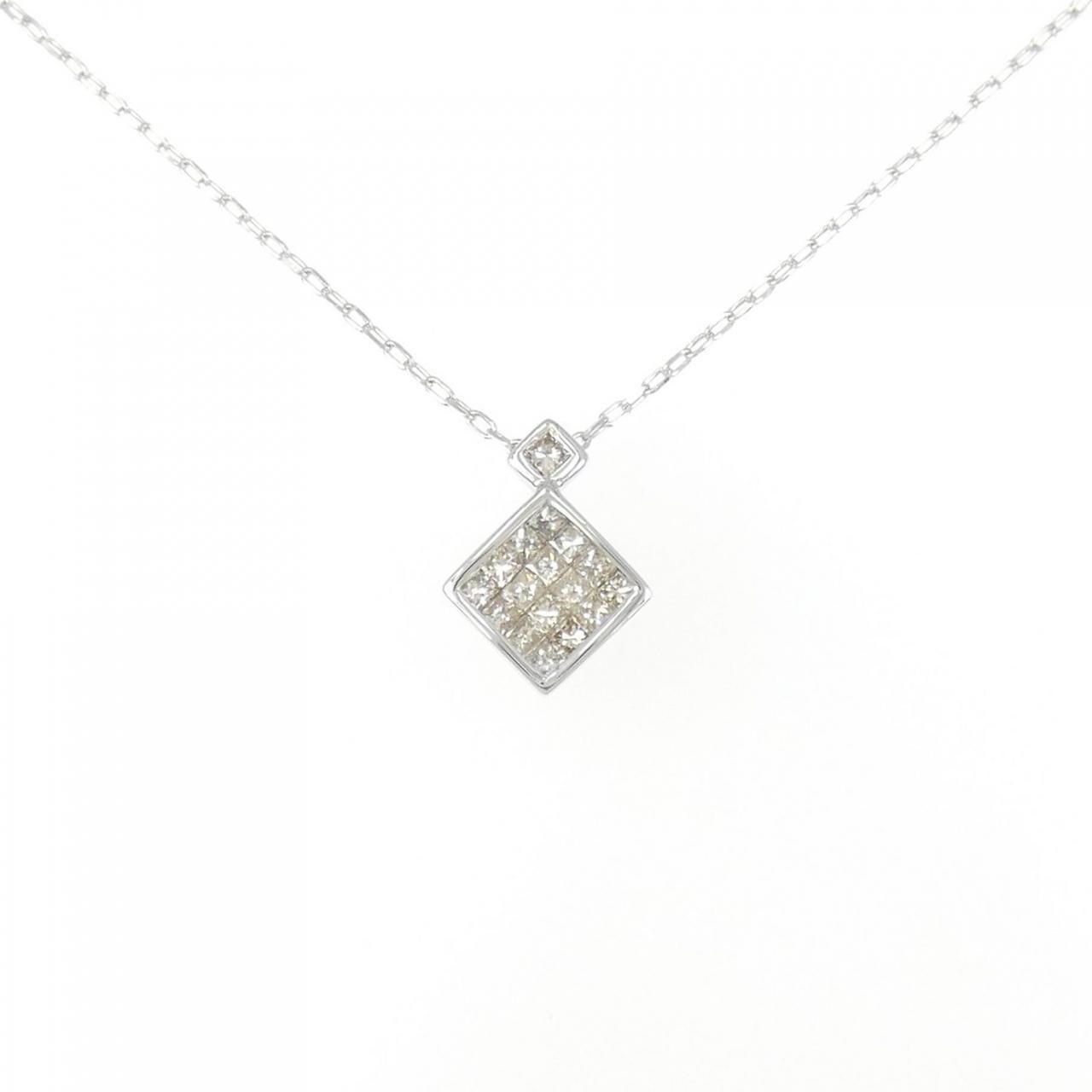 K18WG ダイヤモンド ネックレス 0.29CT-