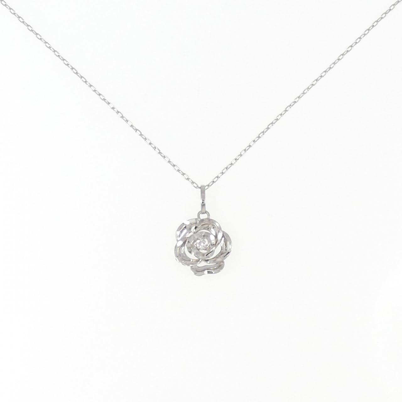 純PT/PT ローズ ダイヤモンド ネックレス 0.03CT