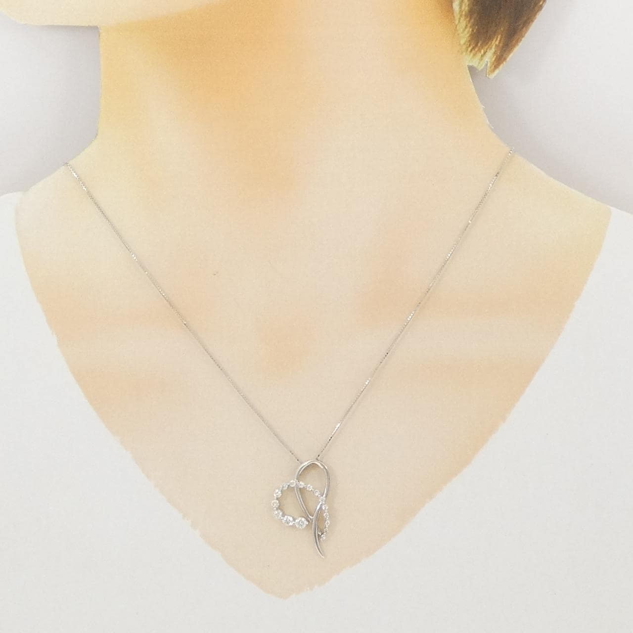 K18WG ダイヤモンド ネックレス 0.50CT