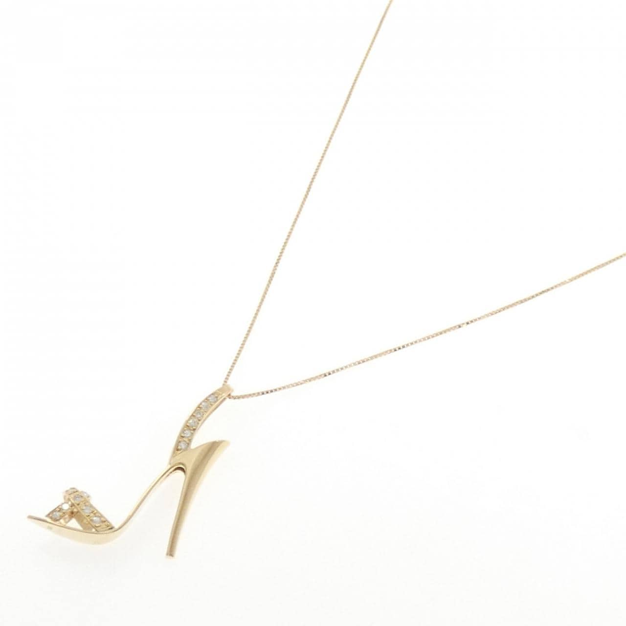 K18YG ハイヒール ダイヤモンド ネックレス 0.33CT