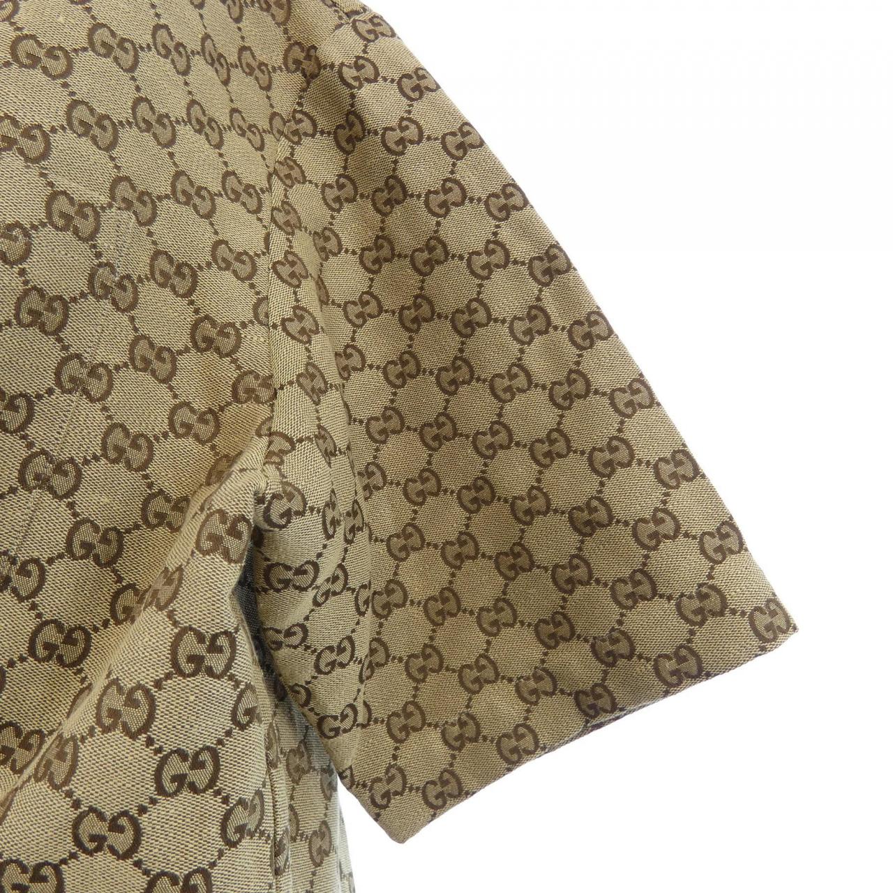 グッチ GUCCI GGリネン ブレンド キャンバス シャツ 742707 ZAM7G S／Sシャツ