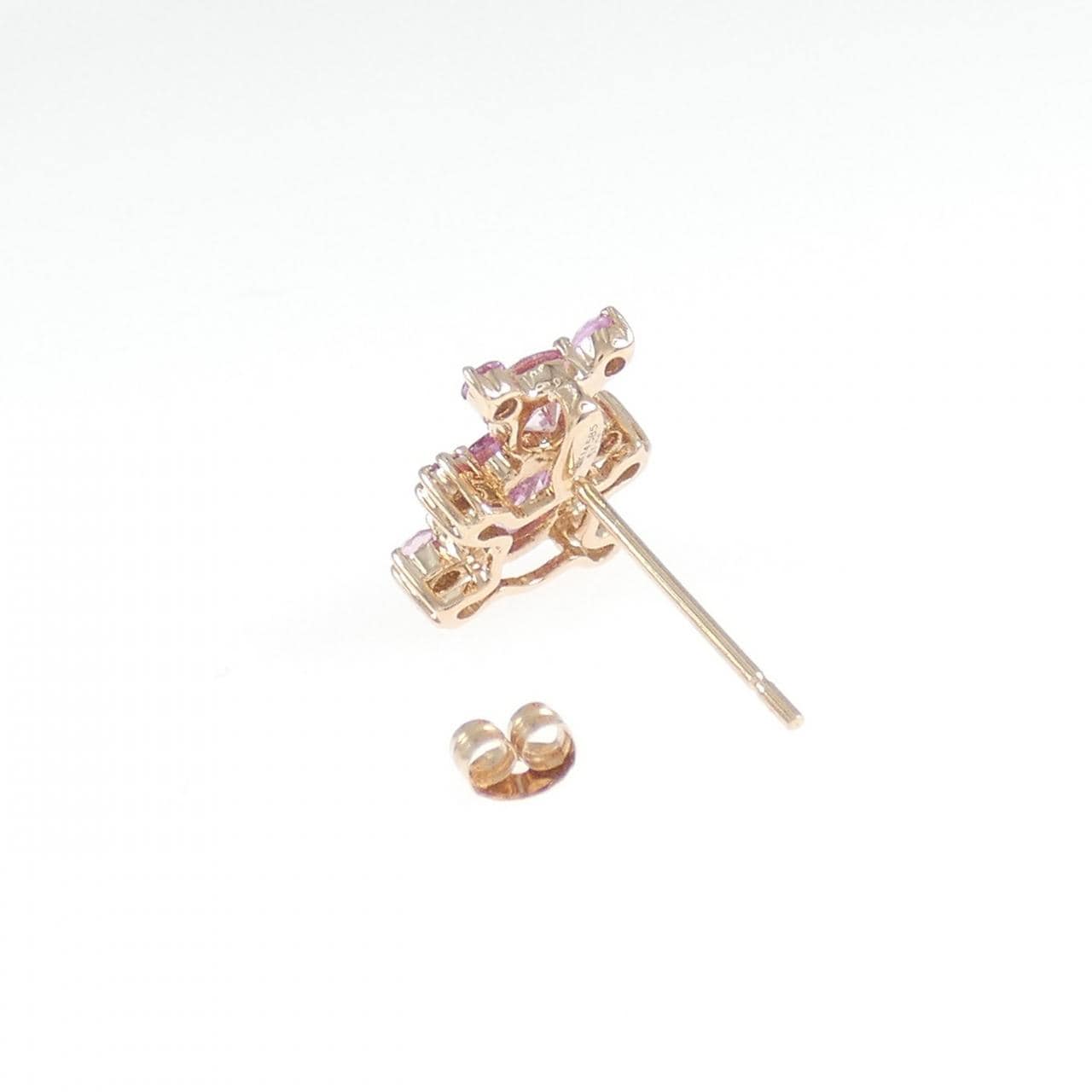 K14PG サファイヤ ピアス 1.05CT 片耳