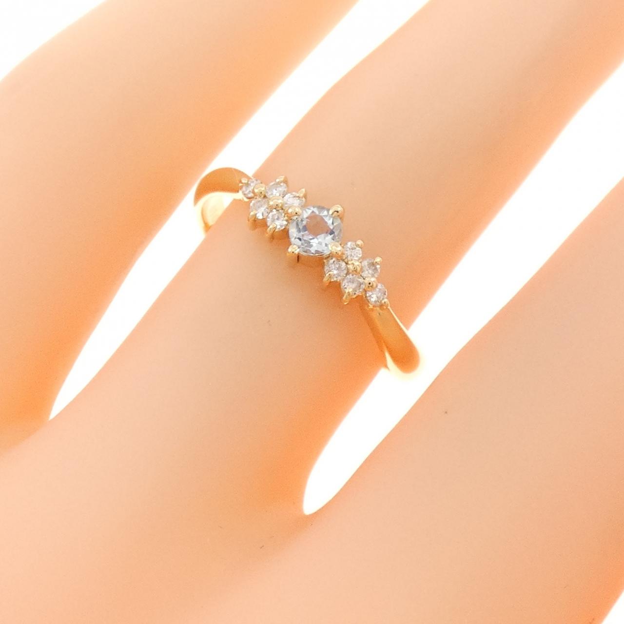 K18YG アクアマリン リング