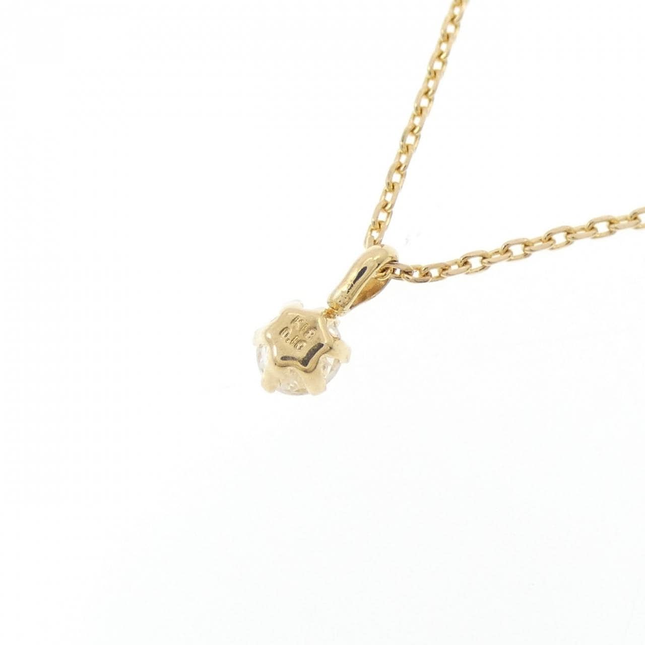 K18YG ソリティア ダイヤモンド ネックレス 0.10CT