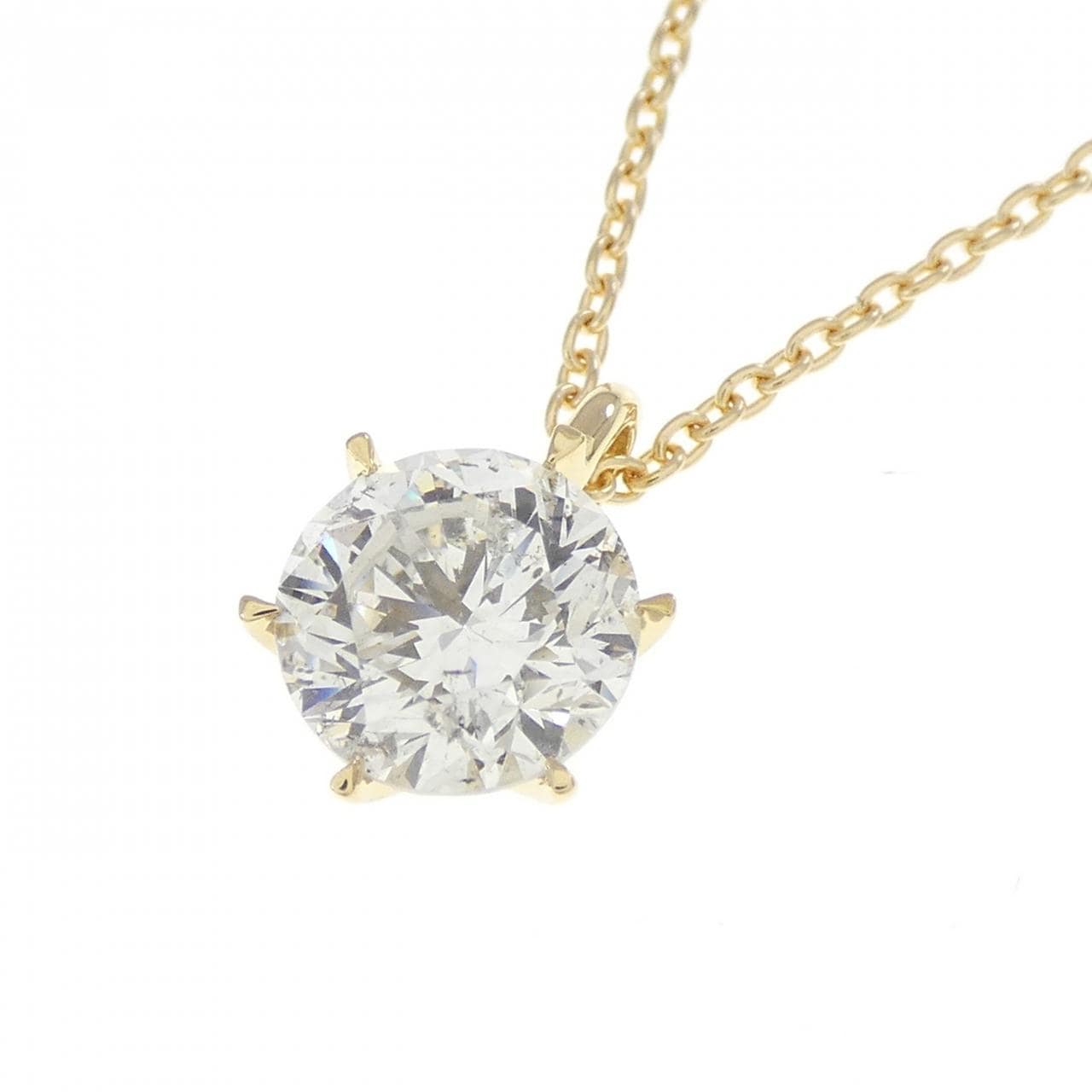【リメイク】K18YG ダイヤモンド ネックレス 1.065CT H SI2 Good