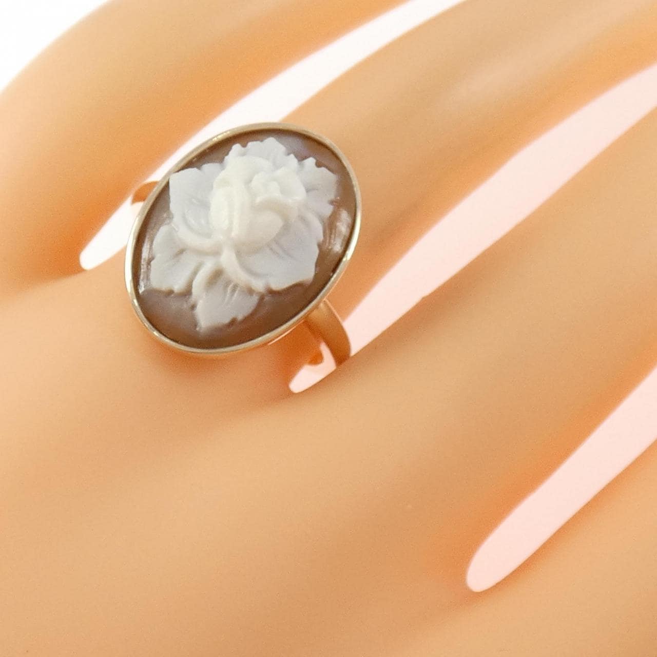 K10PG ローズ シェルカメオ リング