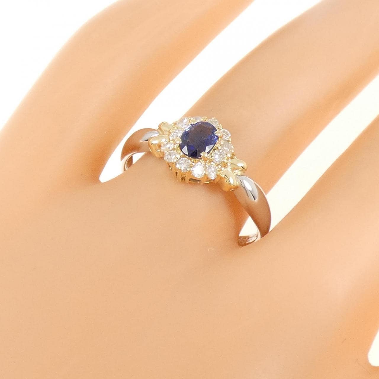PT900/K18YG サファイヤ リング 0.33CT