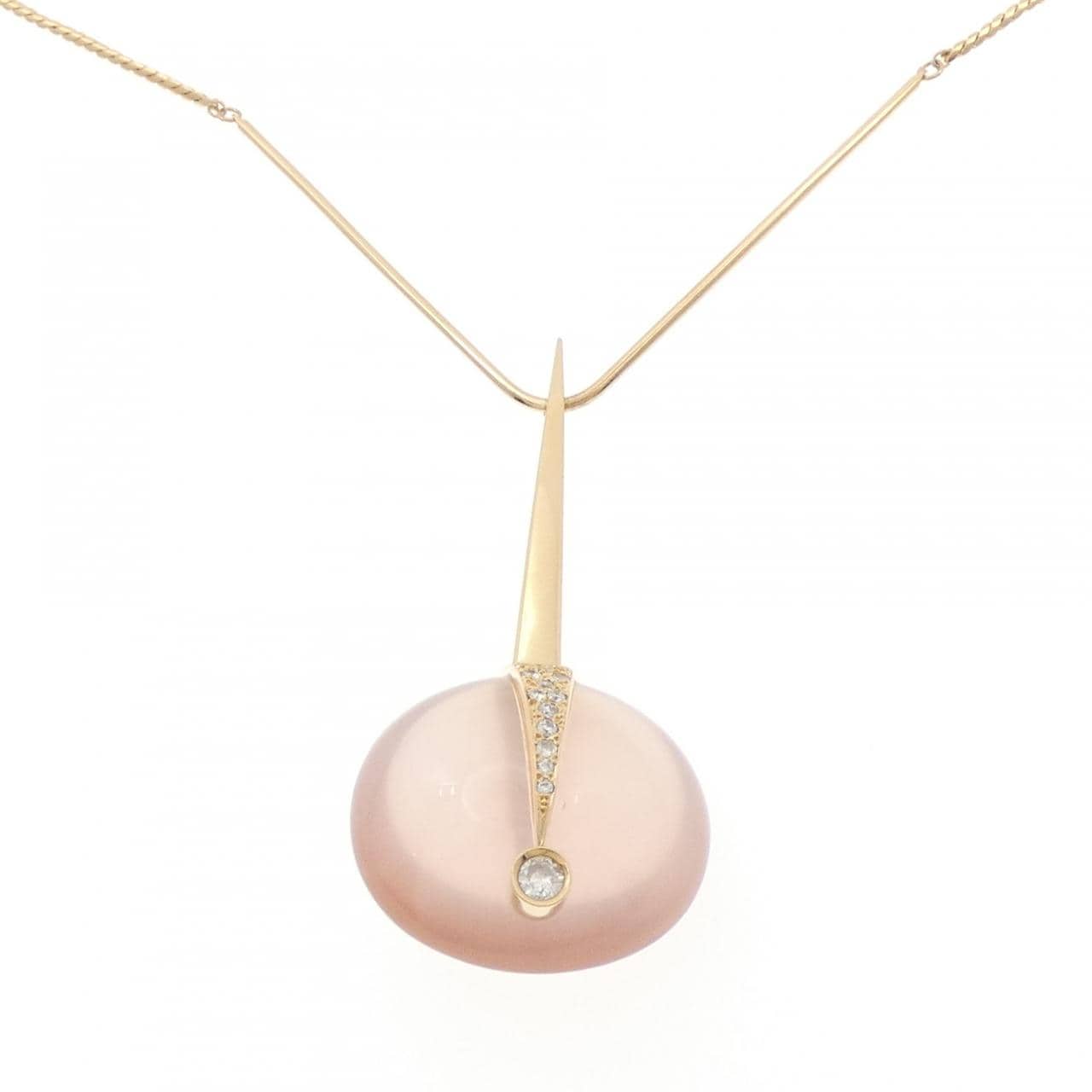 K18YG ローズクオーツ ネックレス