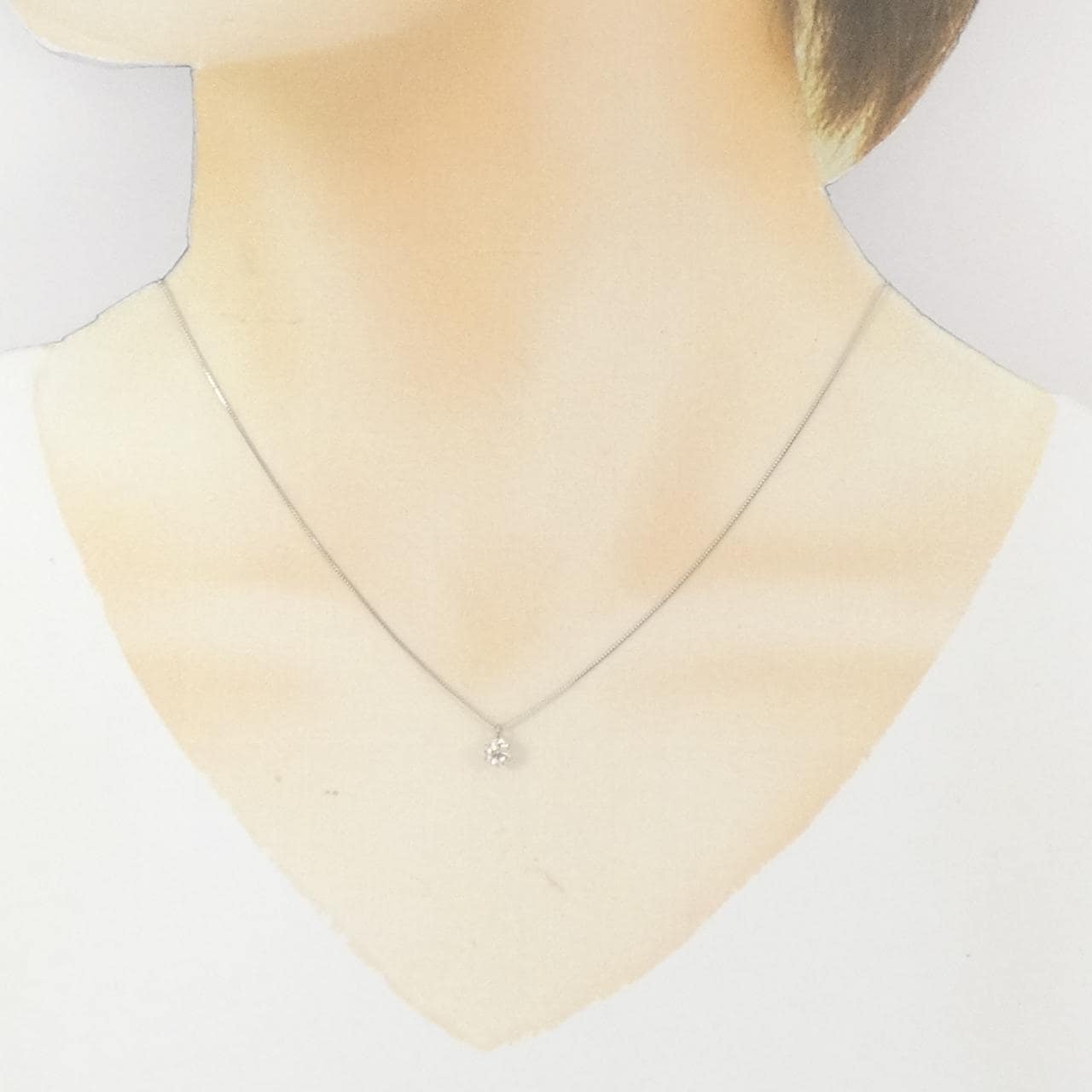 PT900/PT850 ソリティア ダイヤモンド ネックレス 0.30CT
