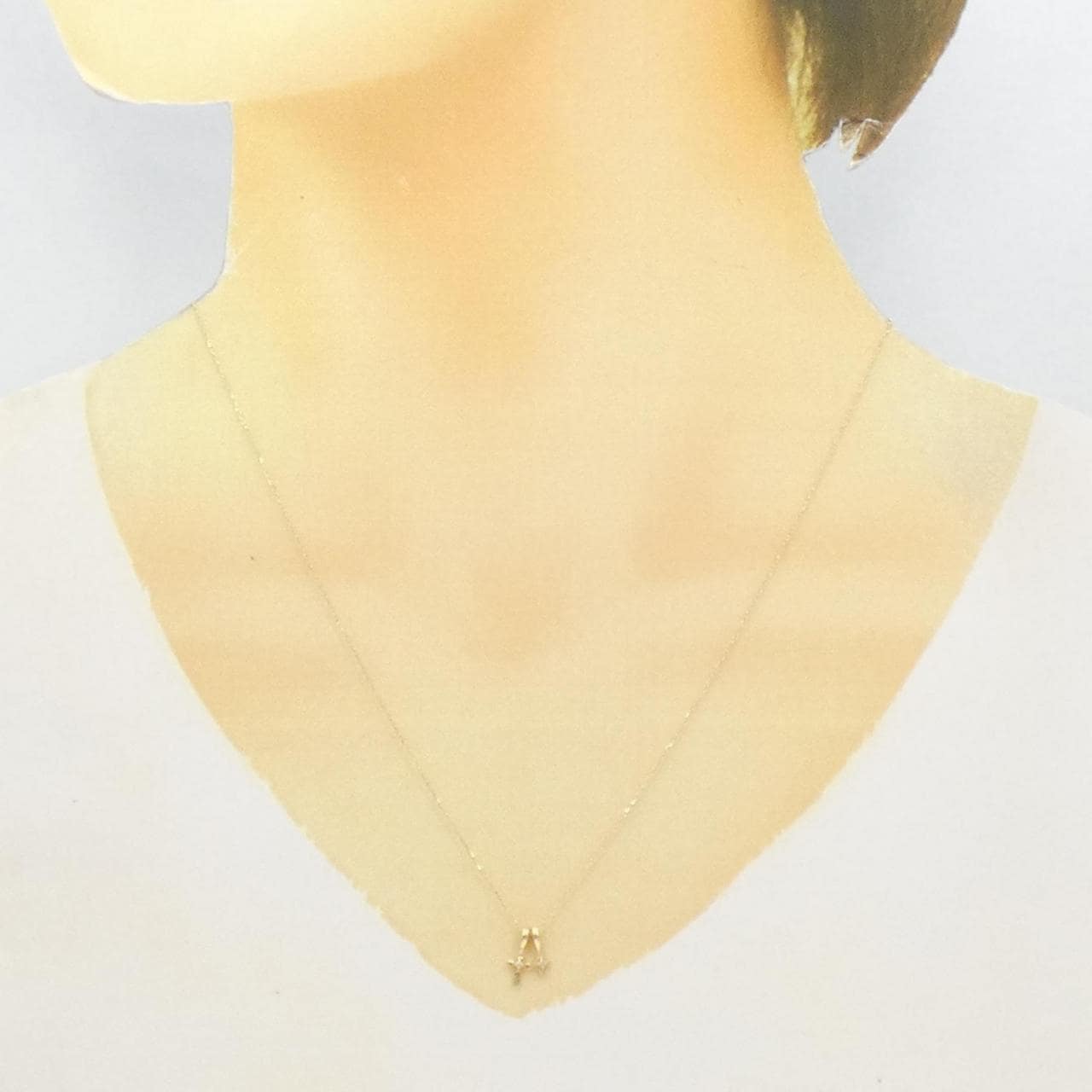 K10YG cross Diamond necklace 0.012CT