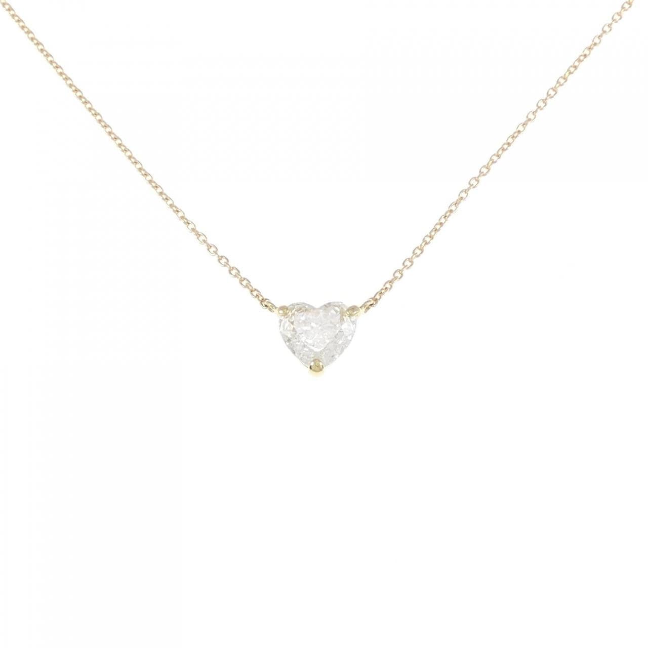 [Remake] K18YG Diamond Necklace 0.784CT H SI1 Heart Shape