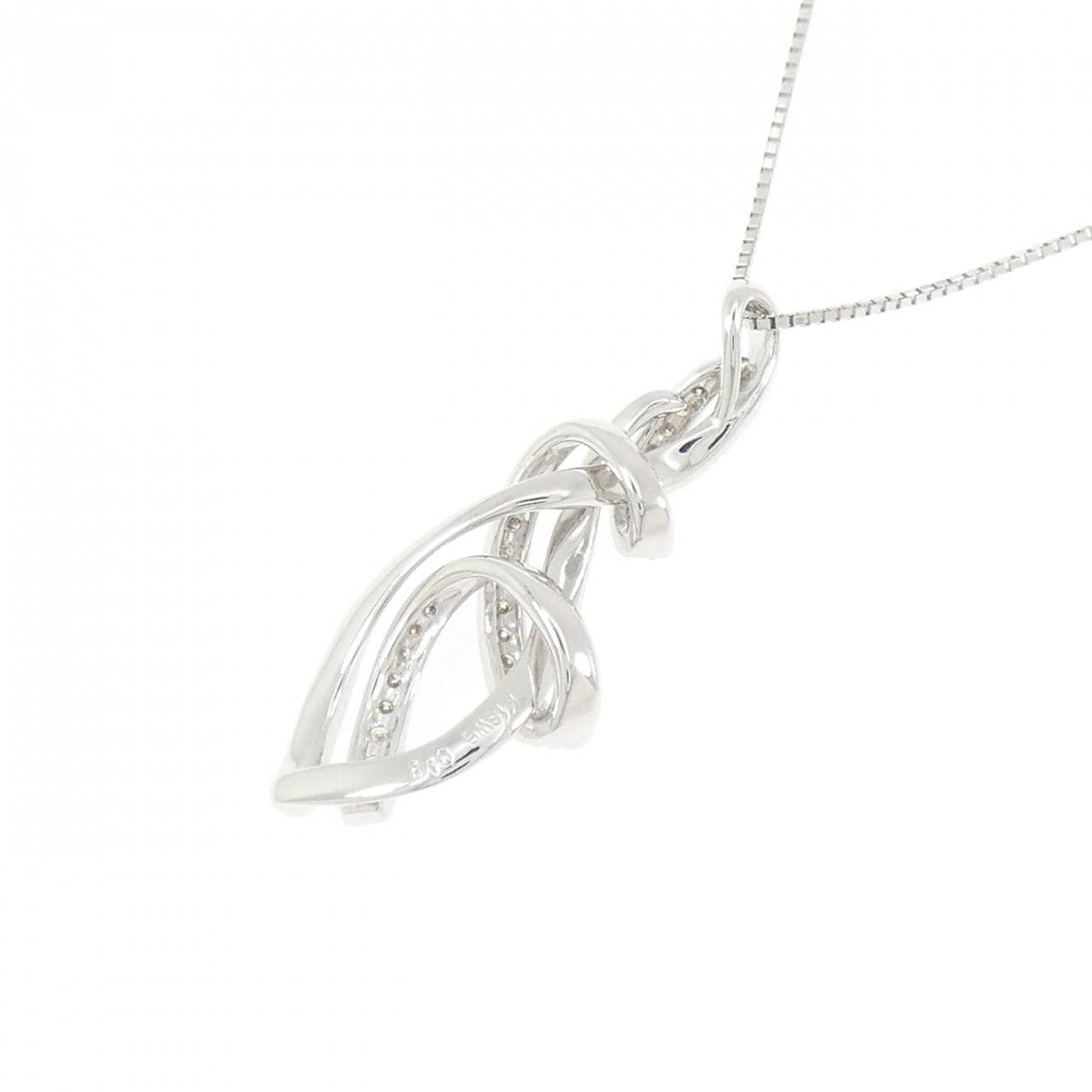K18WG ダイヤモンド ネックレス 0.18CT