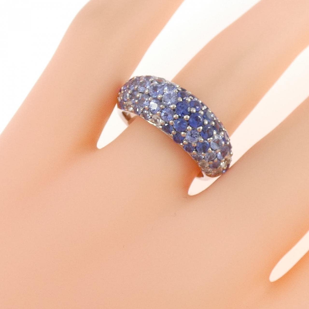 750WG サファイヤ リング 3.03CT