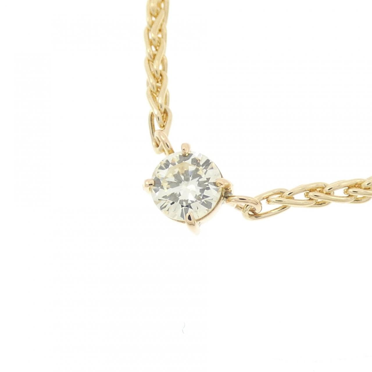 K18YG ソリティア ダイヤモンド ネックレス 0.26CT