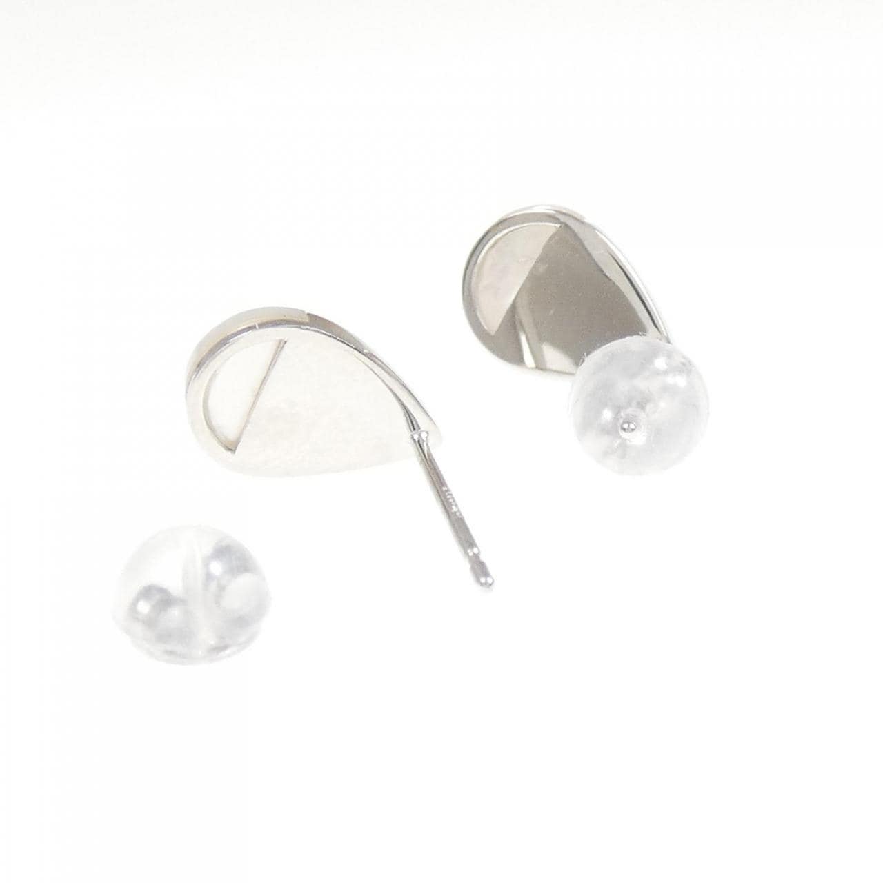 [新品] K10WG 珍珠母貝耳環