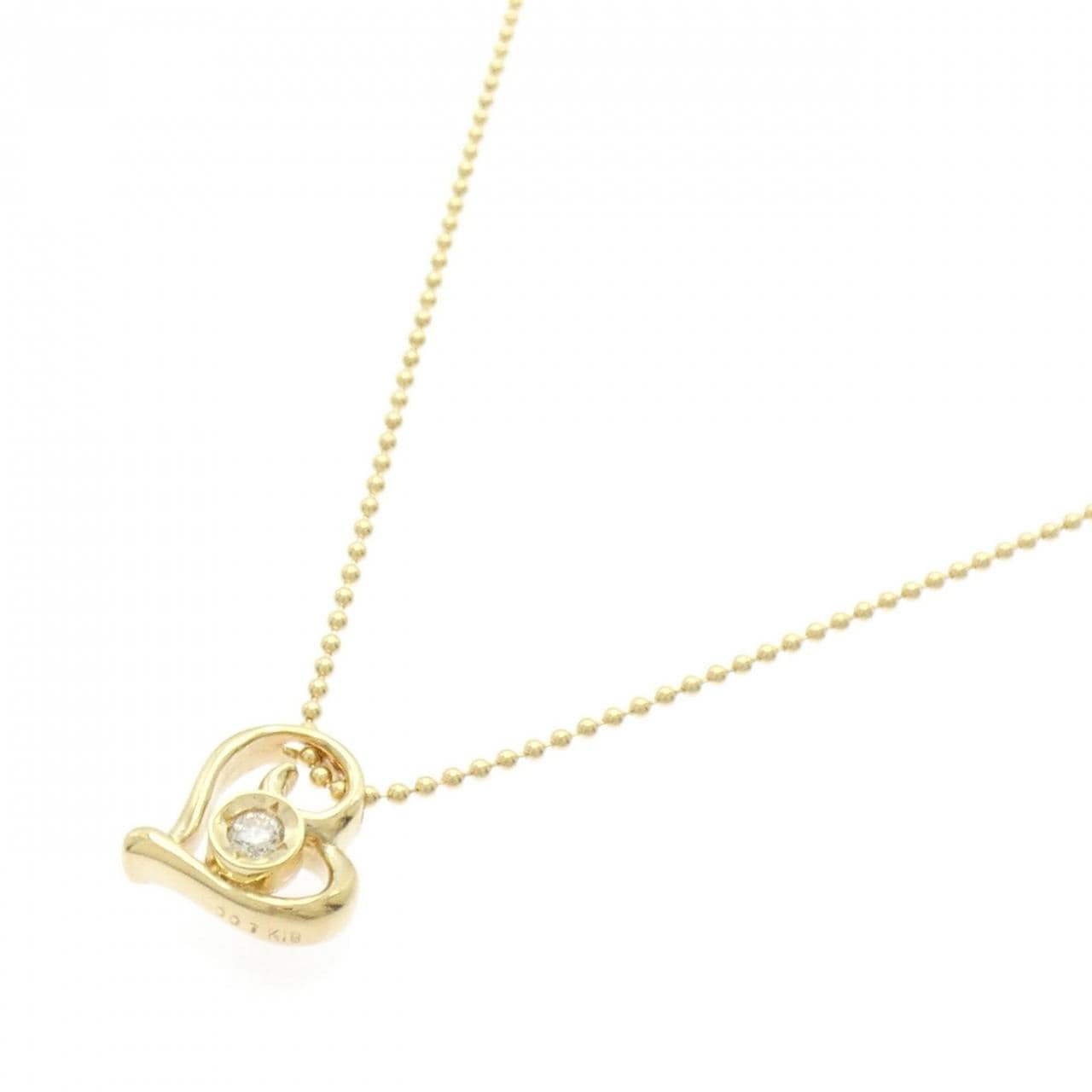 K18YG ハート ダイヤモンド ネックレス 0.07CT