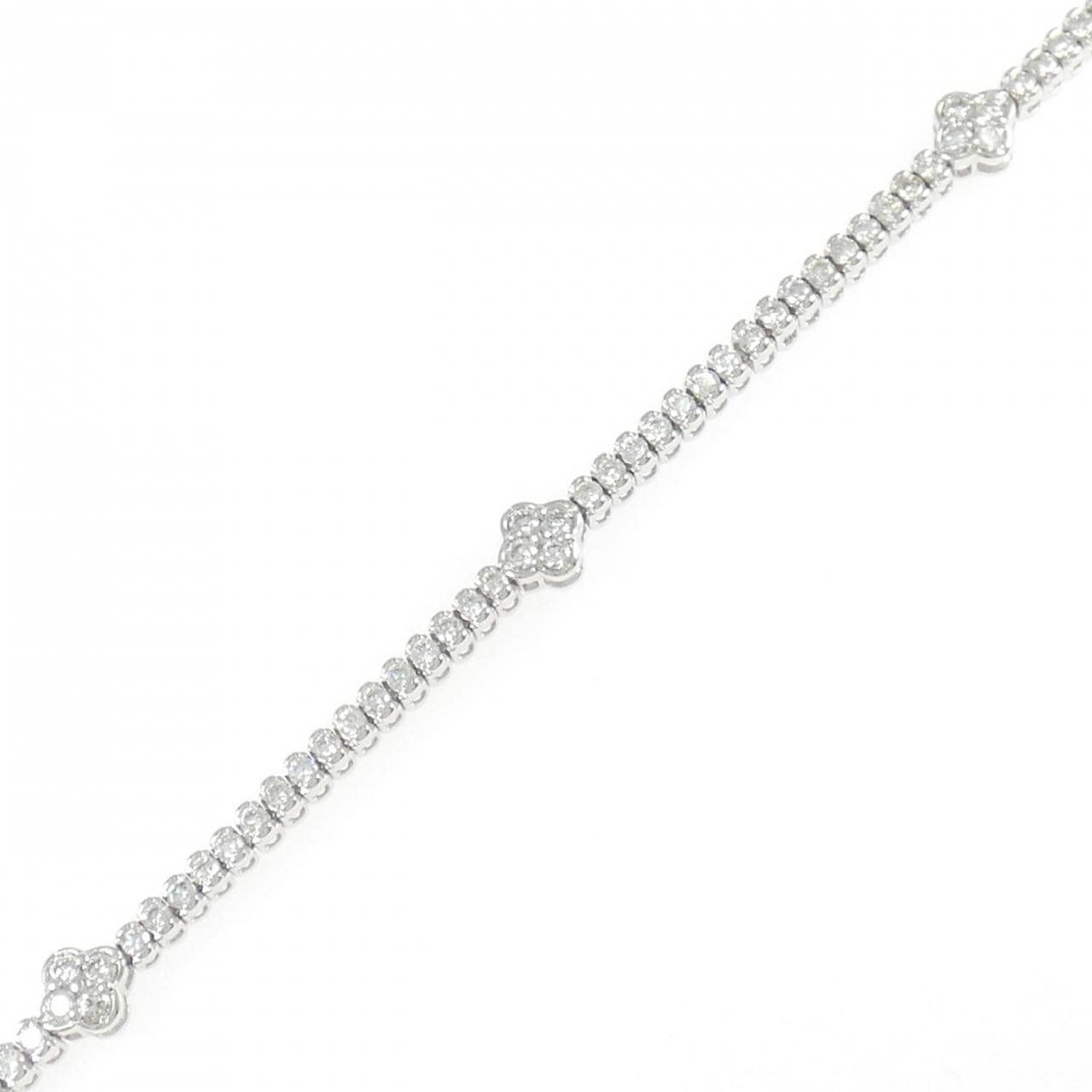 K14WG フラワー ダイヤモンド ブレスレット 1.71CT