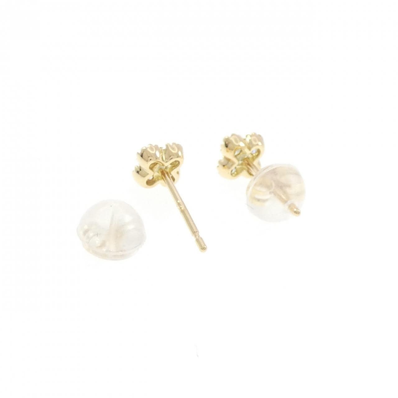 K18YG フラワー ダイヤモンド ピアス 0.20CT