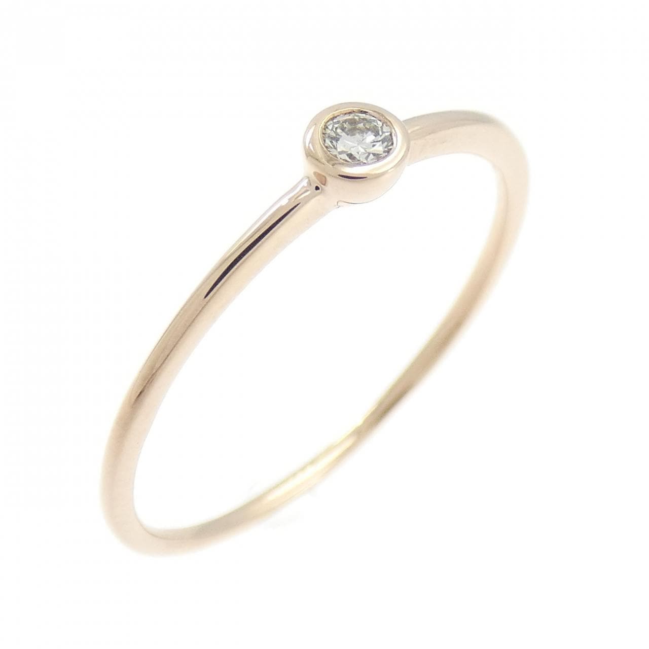 K18PG ソリティア ダイヤモンド リング 0.05CT