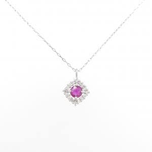 【新品】PT950/PT900 ルビー ネックレス 0.17CT