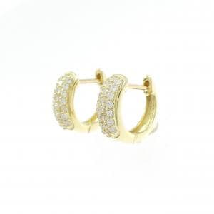 K18YG パヴェ ダイヤモンド ピアス 0.30CT