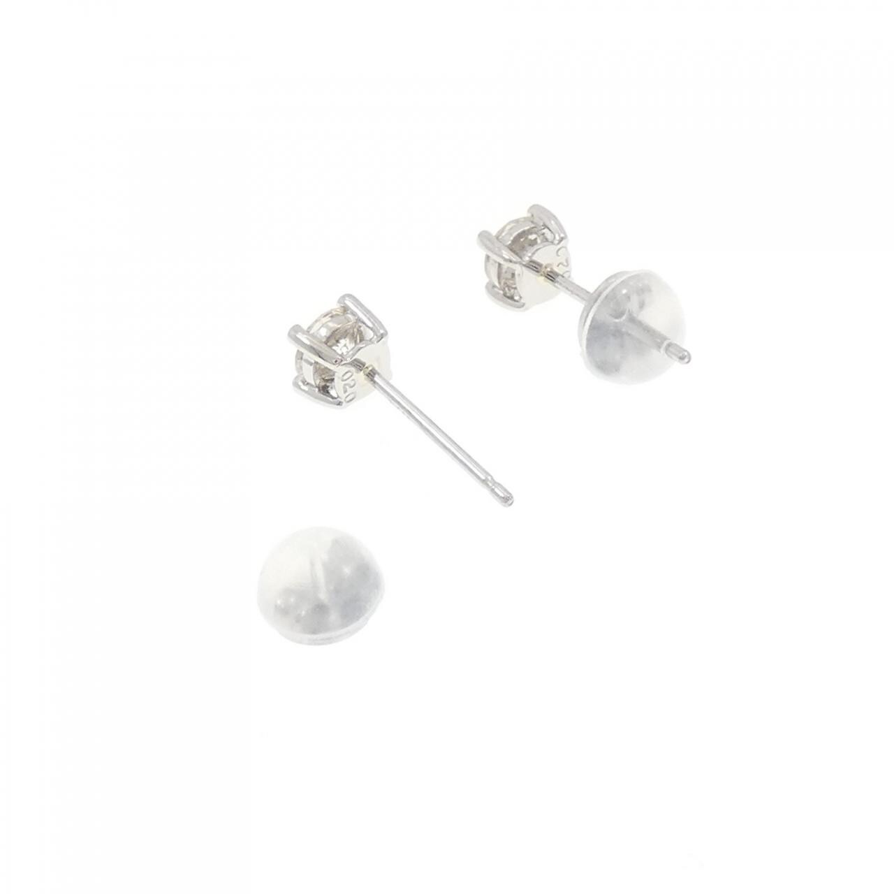 PT900 ソリティア ダイヤモンド ピアス 0.40CT