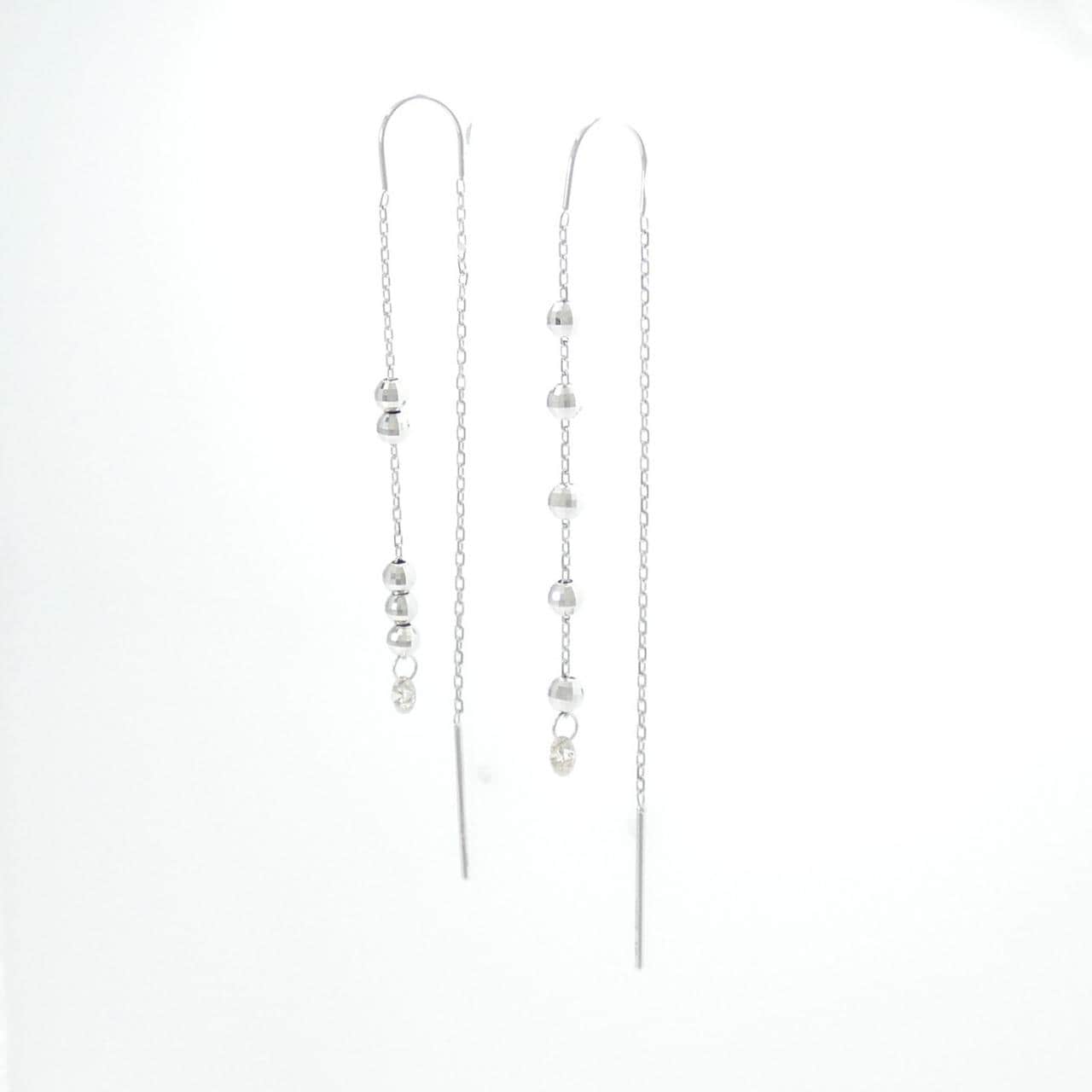 K18WG ダイヤモンド ピアス 0.16CT