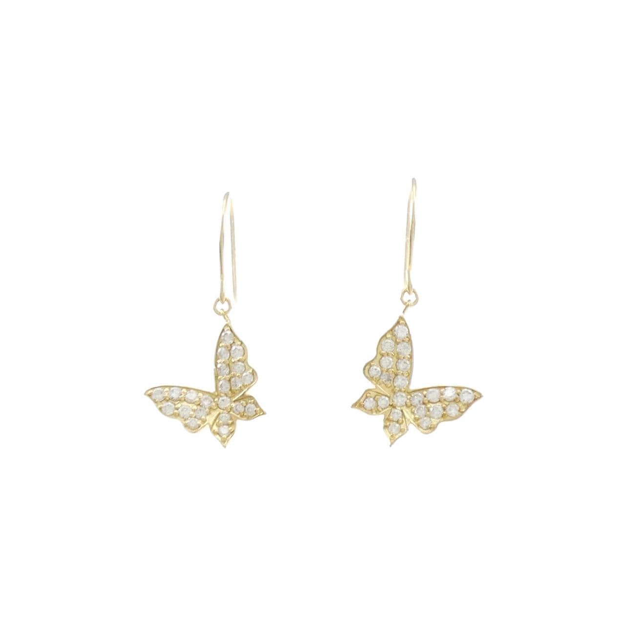 [Remake] K18YG butterfly Diamond earrings 0.30CT