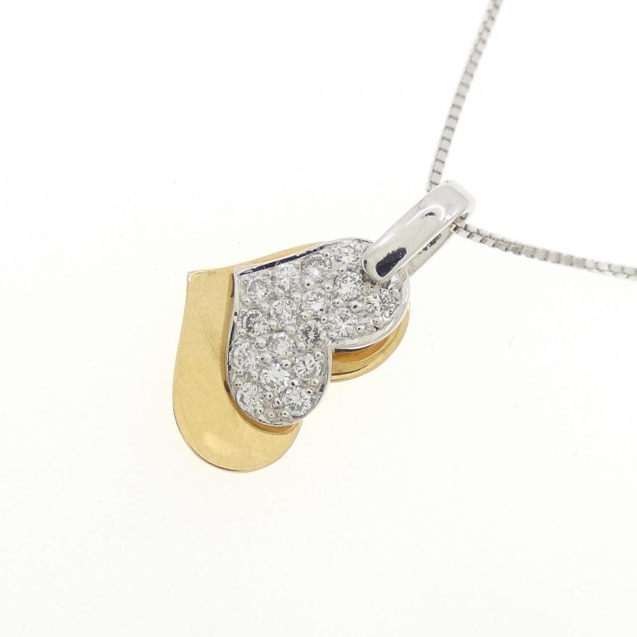 K18YG/K18WG 心形钻石项链 0.15CT