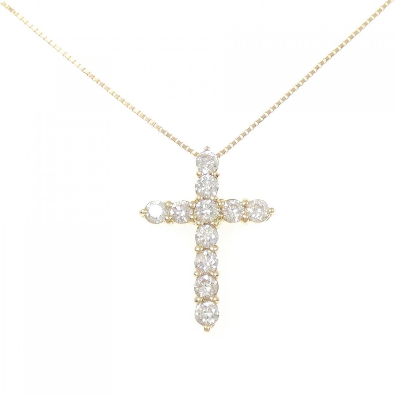 K18YG クロス ダイヤモンド ネックレス 1.00CT