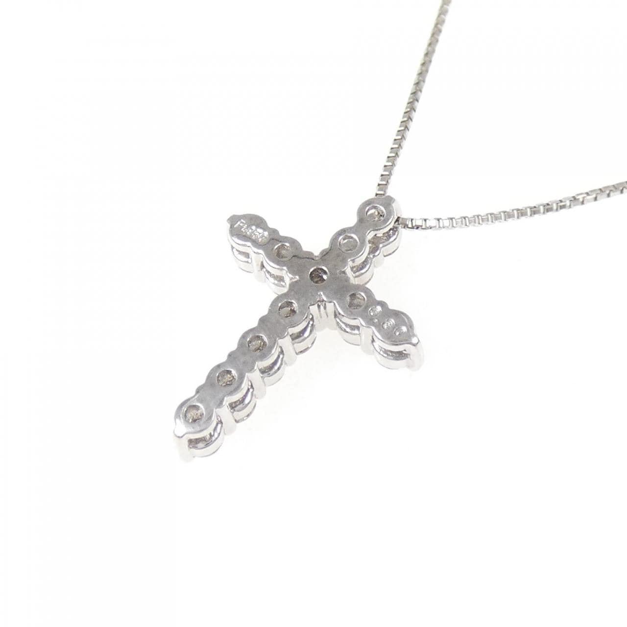PT950/PT850 クロス ダイヤモンド ネックレス 0.30CT