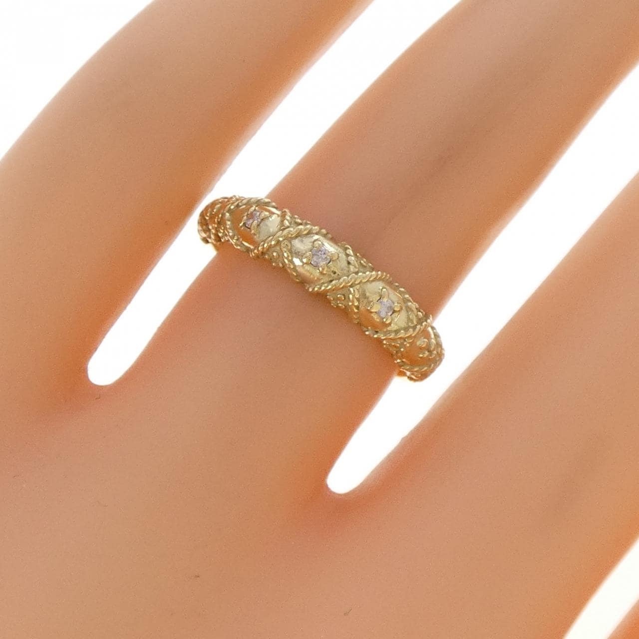 K18YG ダイヤモンド リング 0.03CT