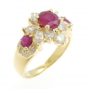 K18YG ルビー リング 1.00CT
