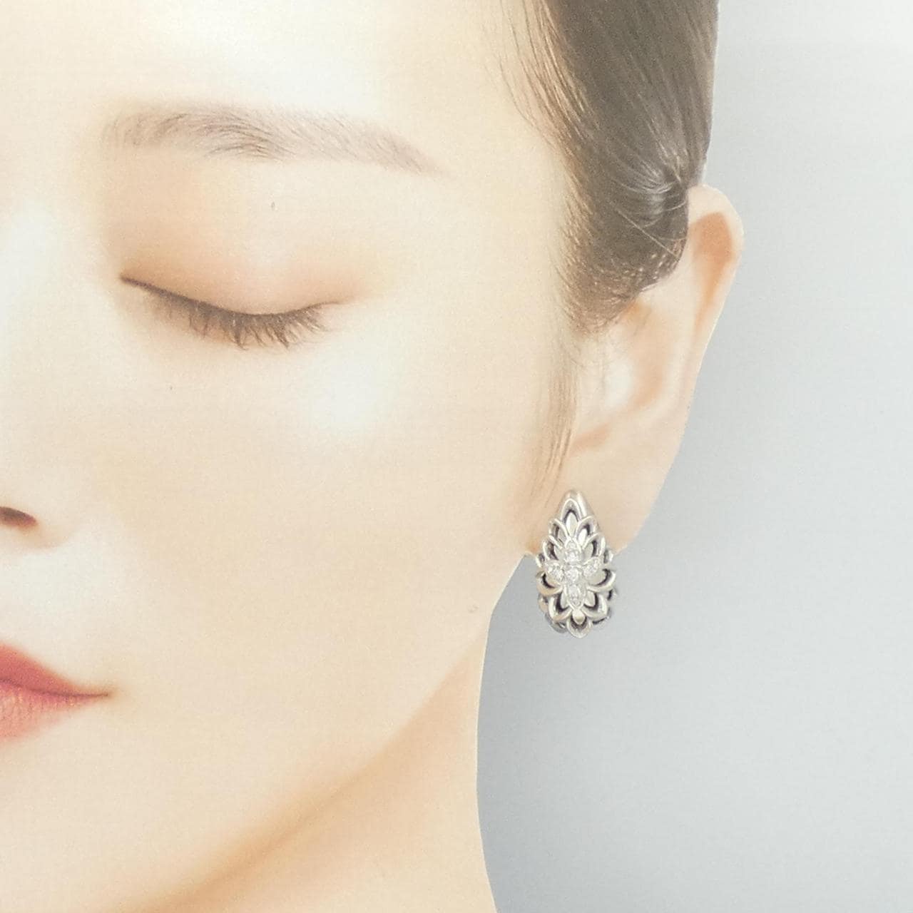 PT950 ダイヤモンド イヤリング 0.42CT