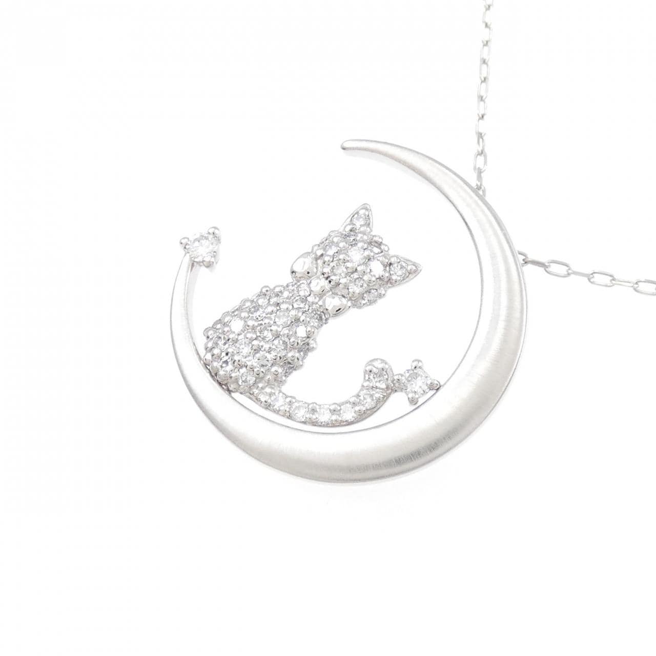 [BRAND NEW] PT Cat x Moon Diamond Necklace 0.20CT