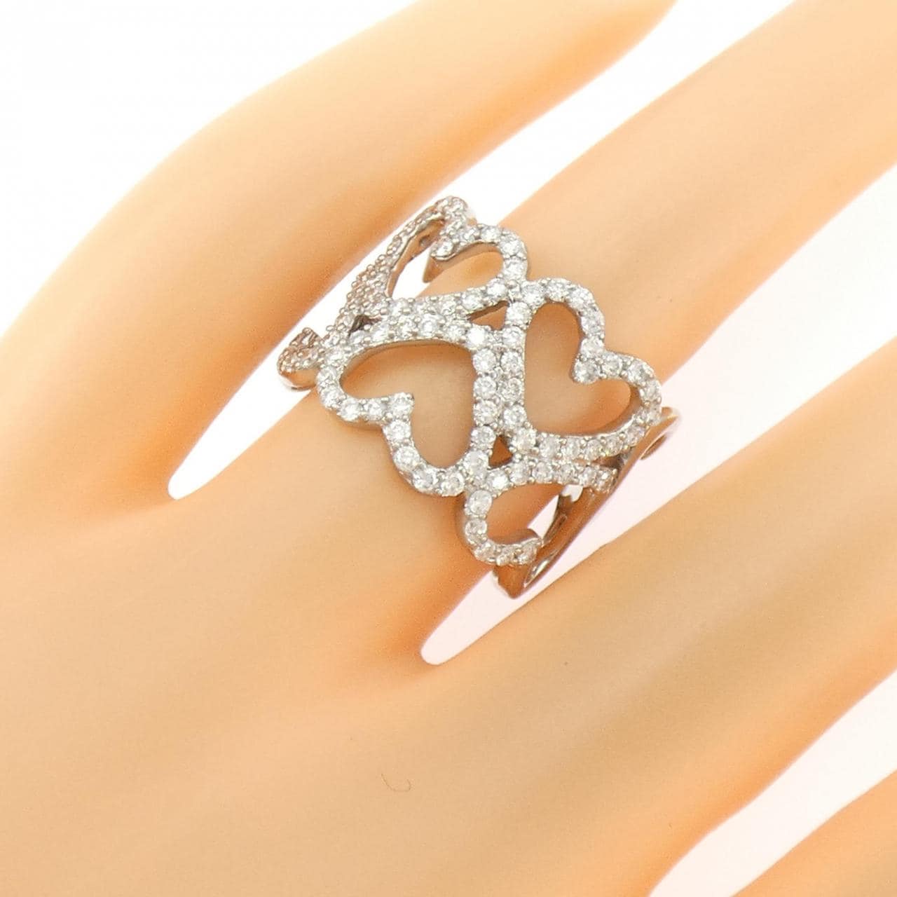 K18WG ハート ダイヤモンド リング 0.83CT