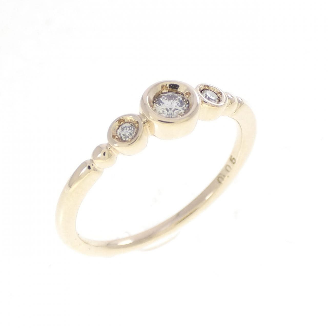 K10YG ダイヤモンド ピンキーリング 0.05CT