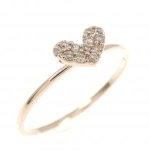 K10PG ハート ダイヤモンド リング