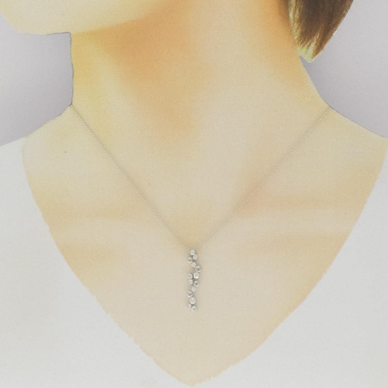 K18WG ダイヤモンド ネックレス 0.30CT