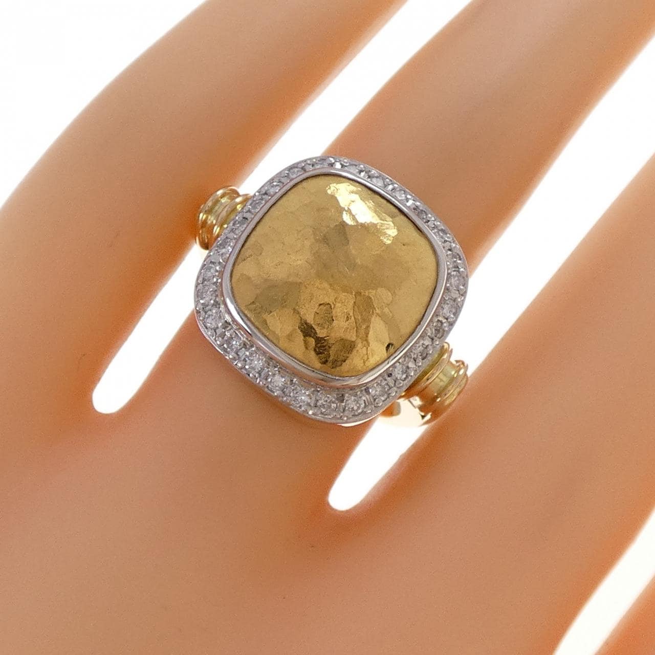 K18YG/純金/PT900 ダイヤモンド リング 0.24CT