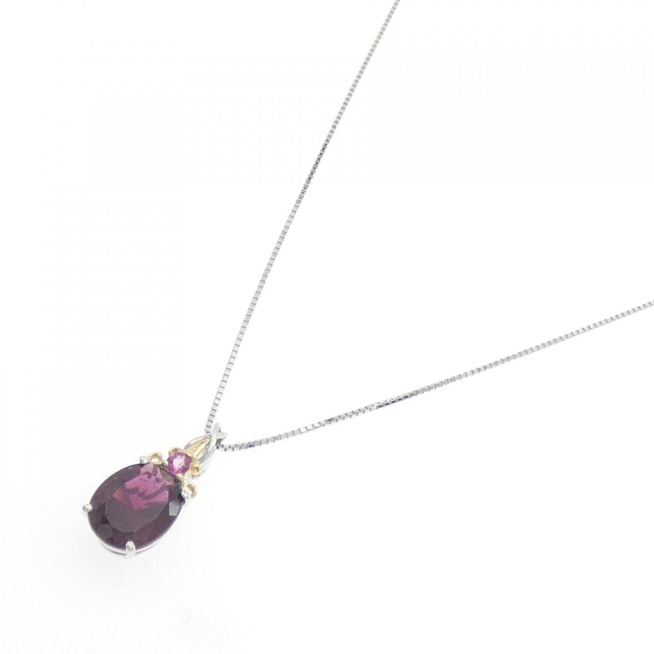 K18WG/K18YG Garnet Necklace